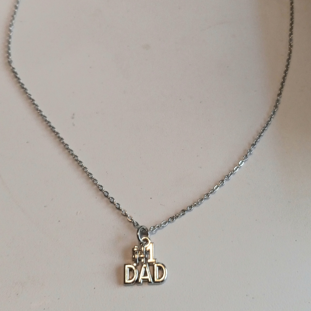 Silver Plated "#1 DAD" Necklace
